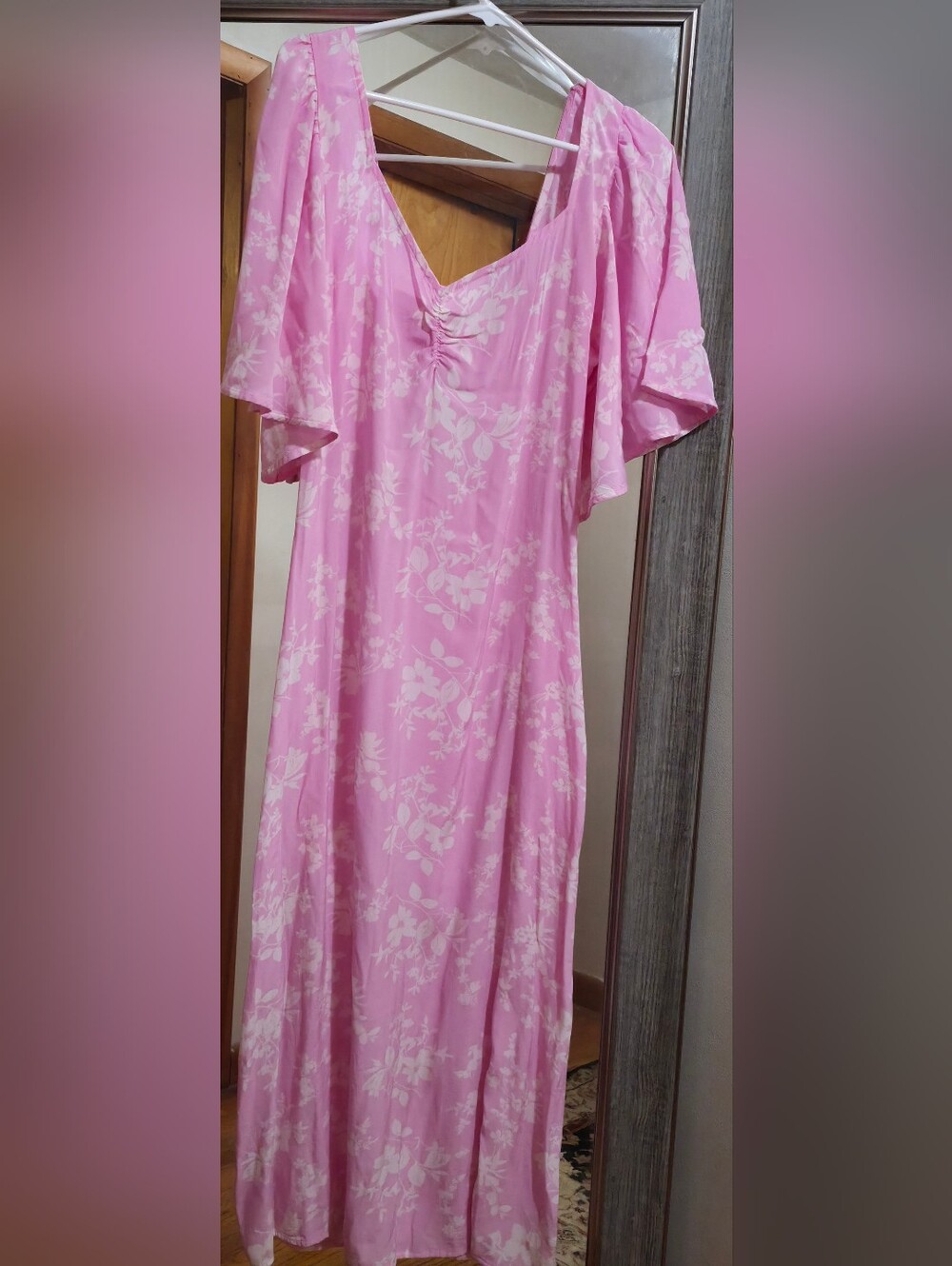 Pink Floral Maxi Dress
